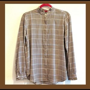 Ann Taylor houndstooth, button-down blouse